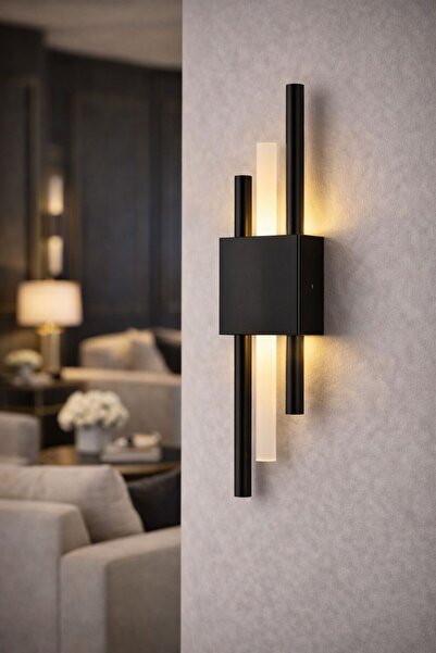 lüx aydınlatma Kirpi Modern Boru Aplik Siyah