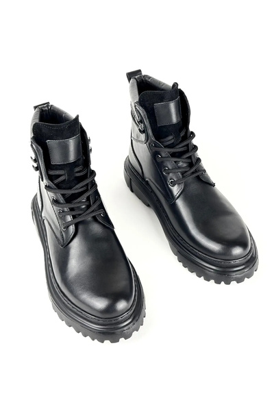 BENGAL Cizme pentru bărbați Salvio negre, 100% piele naturală, negru lucios g...