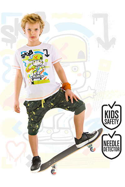 MSHB&G Costum de vară pentru băieți - Tricou Skateboard Splash și Capri