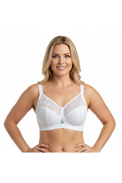 BONBON Women's Plus Size Full Support White Color Bra Bb2171
