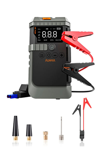 Genel Markalar 12.000mAh Araç Akü Şarj Takviyeli Işıklı Hava Kompresörü Akü T...