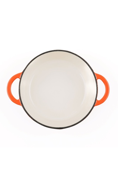 Lätt Home Oală din fontă emailată cu capac, 2,8L, 22cm, tip Cocotte Dutch oven, Portocaliu