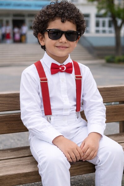Algitsin O L A Children's Pants Suspender+Bow Tie Set