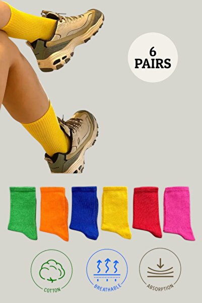 Esinti 6 bucăți șosete lungi cu modele colorate pentru bărbați și femei