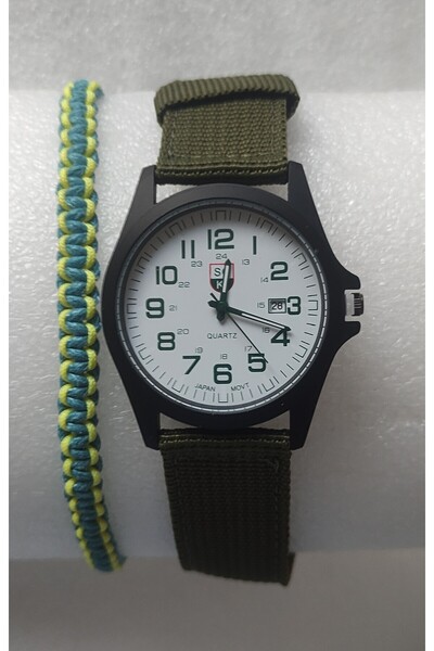 Game Wicker Cord Sports Style Wristwatch for Men (with Wristband as a Gift)