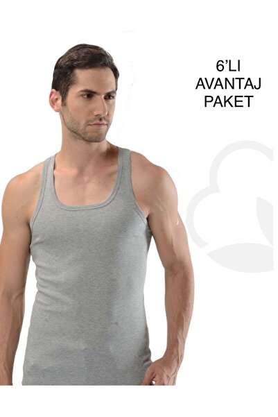 ByDon قميص داخلي رجالي من القطن باللون الرمادي، مجموعة من 6 قطع، قطن ممشط