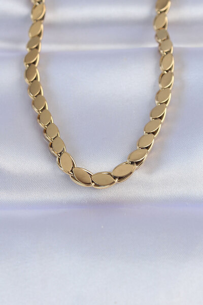 Skygo 316L Steel Gold Color Barley Model Necklace - Tj-Bko8748
