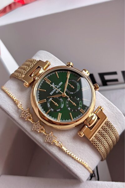 Daniel Klein Yeni Sezon Garantili Çelik Hasır Kordon Gold Renk Kadın Kol Saat...