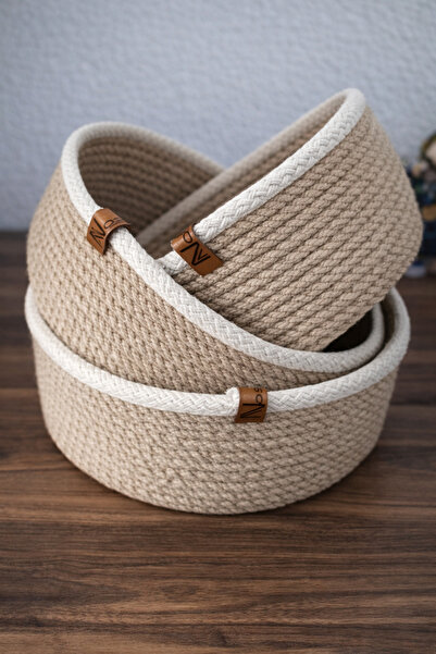 Naspar 3 قطع سلة من القش، سلة مناشف من القش، منظم للمطبخ والحمام، مجموعة سلال...