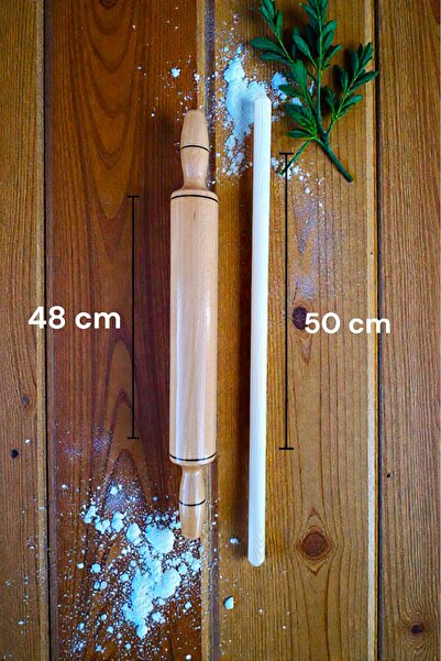 SWENCRAFT Ağaç Gürgen Merdane Oklava Seti Doğal Ahşap Gözleme Baklava 2 Li Ha...