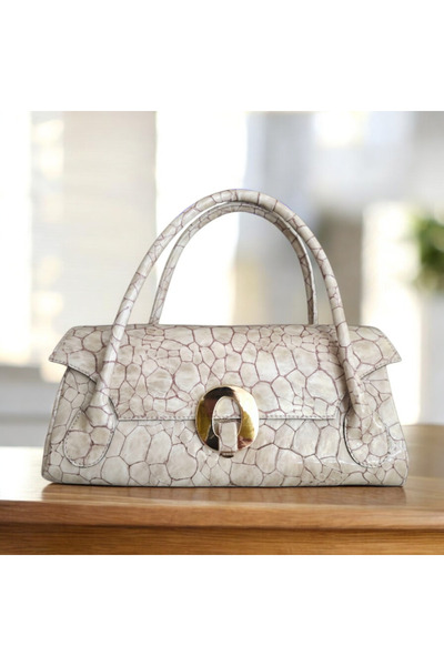 valentina victoria VALVİC 100% HAKİKİ MERMER DERİ LÜKS TAKSA ŞEKLİNDEDE ÇANYASI