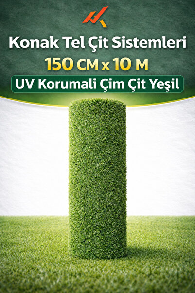 Konak Tel Çit Aksaray 150 cm x 10 Metre Yeşil Tel Örgü Bahçe Çim Çiti Teli UV...