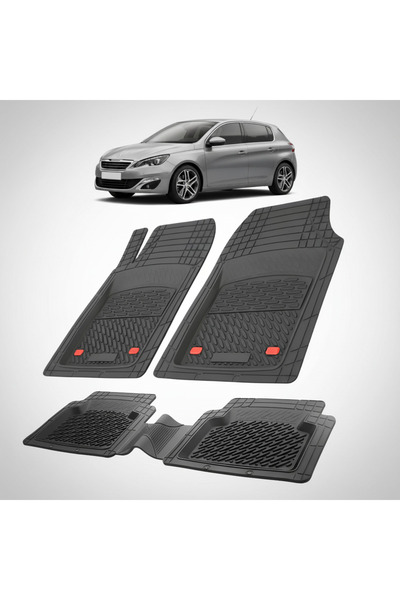 TEAMCAR ® Covorașe auto tip tavă Peugeot 308 II (2013-2021) negre, material d...
