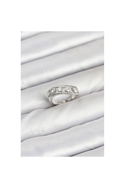 Skygo Brass Silver Color Zircon Stone Women's Ring - Tj-Byk3873