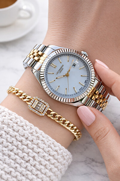 Lee Cooper Elite Seri Çelik Kordonlu 3 Atm Suya Dayanıklı Kadın Kol Saati+Bil...