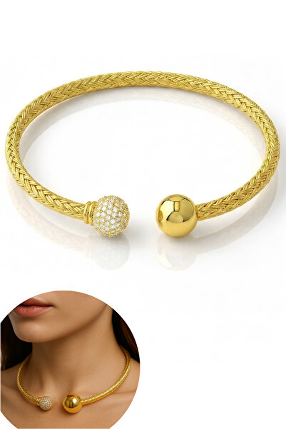 Sentivo Colier Choker Argint 925, Placat cu Aur 14k, pietre Zirconiu Premium,...