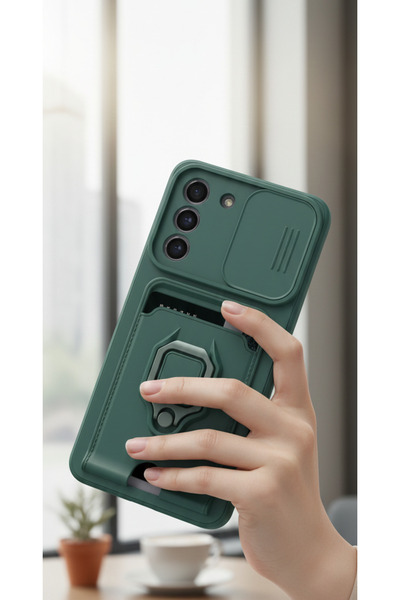 AQUA AKSESUAR Samsung Galaxy S21 Fe Kılıf Ipli Ve Lens Korumalı Renkli Yüzükl...