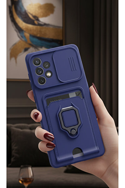 AQUA AKSESUAR Samsung Galaxy A33 5G Uyumlu Kılıf Lüx Tasarım Yüzüklü +İpli Le...