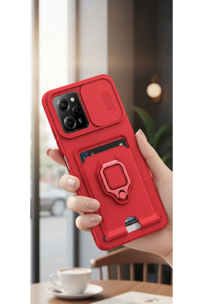 AQUA AKSESUAR Xiaomi Poco X5 Pro 5G Uyumlu Kılıf Lüx Tasarım Yüzüklü +İpli Le...