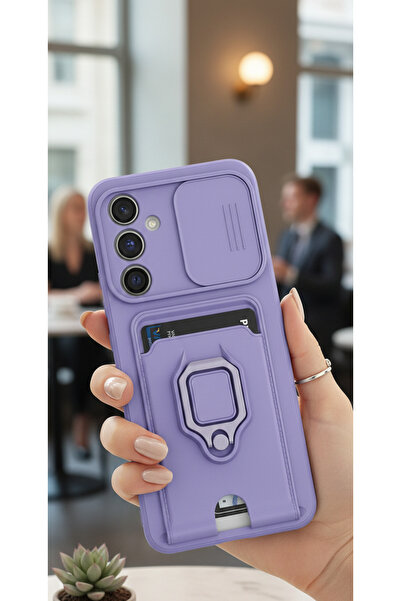 Hatreds Samsung Galaxy A17 Kılıf Kamera Sürgülü Kartvizitli Kartlıklı Standlı...