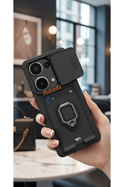 Hatreds Xiaomi Redmi Note 13 Pro 4G Uyumlu Kılıf Lüx Tasarım Yüzüklü +İpli Le...