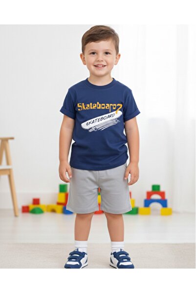 Egelite SET DE TOP CU PANTALONI SCURT DE VARĂ CU IMPRIMARE SKATEBOARD BĂIEȚI ...