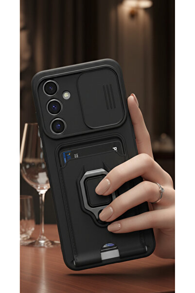 Hatreds Samsung Galaxy A36 Kılıf Lüx Tasarım Yüzüklü +İpli Lens Korumalı 3in1...