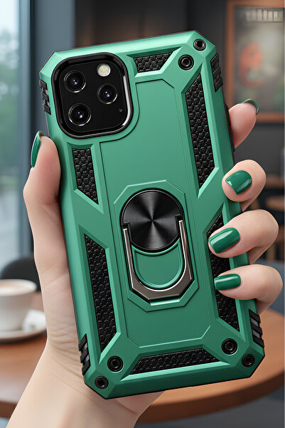 TechTrove Apple iPhone 11 Pro Max Kılıf Yüzüklü Stand Olabilen Magnetic Tpu T...