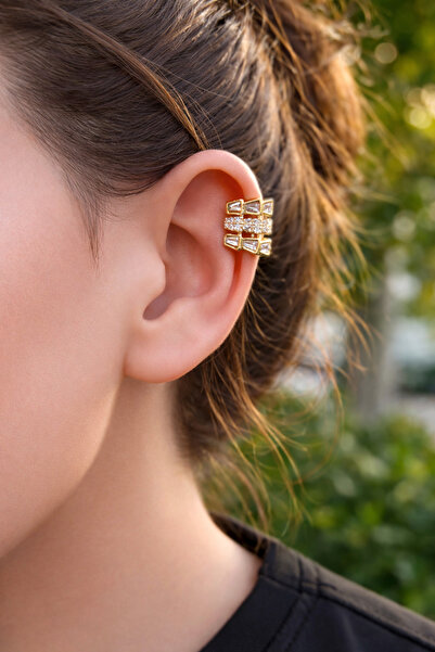 MELLS TAKI ŞIK TASARIM ZİRKON PIRLANTA MODEL KESİM KIKIRDAK KÜPE 316L PASLANM...