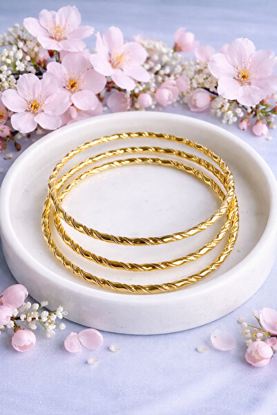 Yush aksesuar ÇELİK 3'LÜ BURMA AJDA BİLEZİK