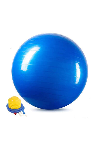 AGD Yoga and fitness balance ball with air pump, 65cm / Blue