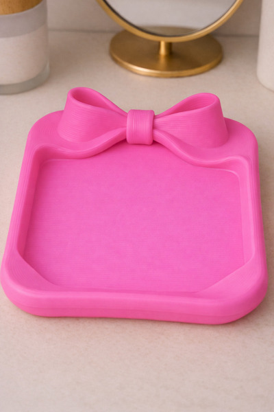 Vescarri Stylish Jewelry Tray with Bow Detail
