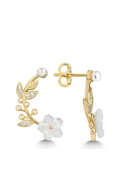 Inure Jewelry Silver Gold Flower Studded Women's Earrings