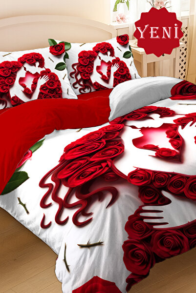 MonoHome Весільний комплект до Дня закоханих Бавовняний сатин Двоспальний ком...