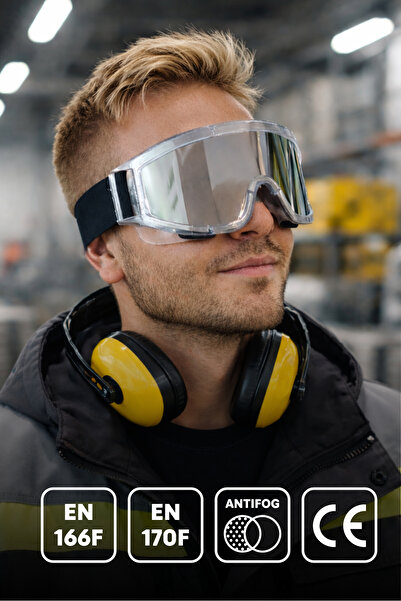 Badem10 İş Güvenlik Güvenliği Kaynak Gözlüğü Antifog Buğulanmaz Koruyucu Gözl...