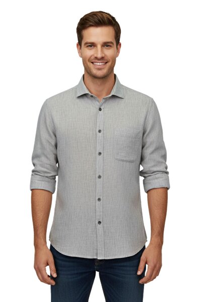 KAMER Cămașă clasică cu mânecă lungă pentru bărbați de vară 3819 BGL-ST04753