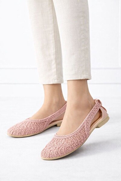 Beyond Women's Powder Open-Back Bowknot Knitwear Ballerina 1cm Byndmtf03