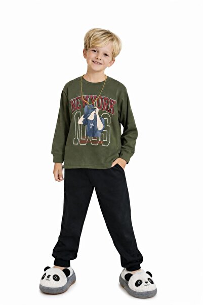 RAPAPA Set de pijamale cu mâneci lungi pentru băieți – țesătură interlock din...