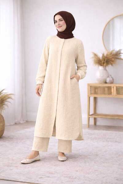 Pupa %100 Pamuklu Müslin Kadın Umre Hac Kıyafeti İkili Takım