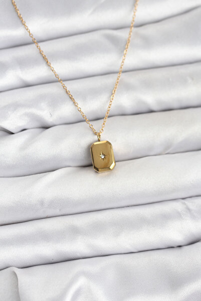 Skygo 316L Steel Chain Gold Color Minimal North Star Model Women's Necklace -...