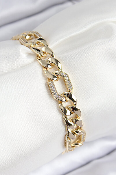 Skygo سوار نسائي من الفضة والزركون والذهب من VIP - TJ-BB7767