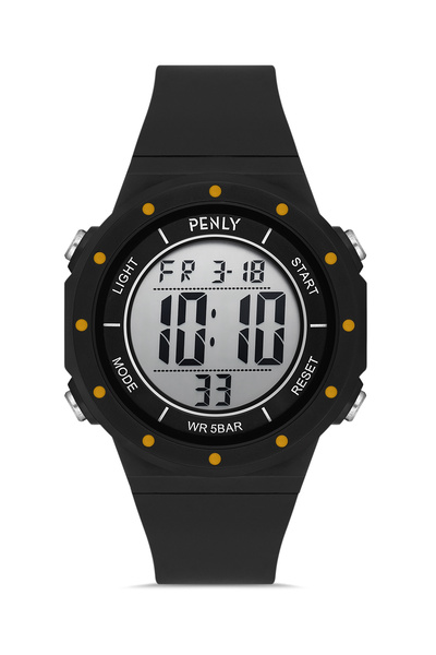 Penly ساعة يد رقمية للأطفال موديل 348 باللون الأسود - 4 ألوان، ساعة توقيت - م...