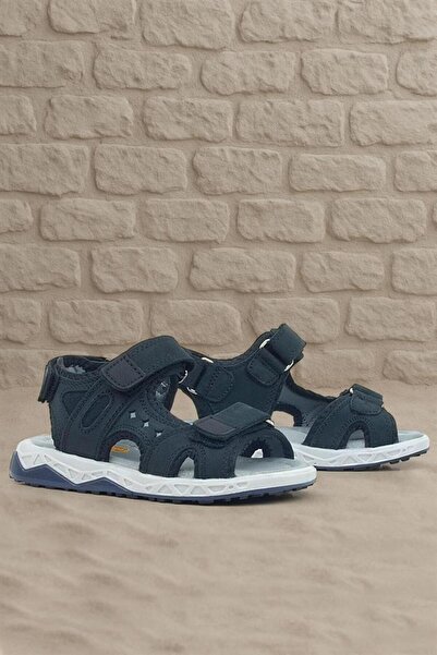 Rakerplus Чорна натуральна шкіра - дитячі сандалі з застібкою на липучці