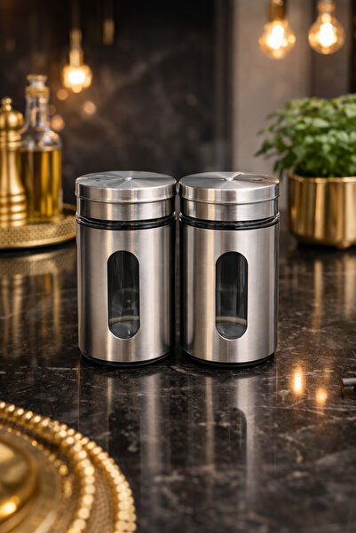 HOMEDEFNE Stainless Steel Salt and Pepper Shaker