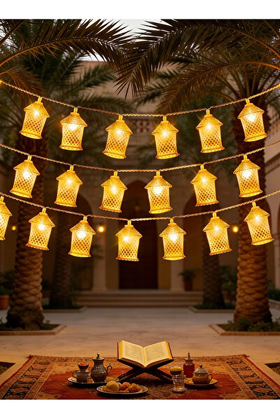 Yoawllty أضواء رمضان، سلسلة أضواء مغربية LED مكونة من 20 مصباحًا، بطول 10 أقد...