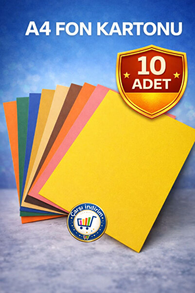 nistabolje A4 Boyutu Renkli Fon Kartonu 10 Farklı Renk 23 X 34 Cm Eğitici Etk...