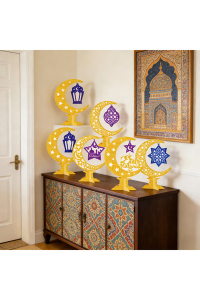 Generic 6pcs Ramadan Decorations, eid decoration, crescent ornament for eid m...