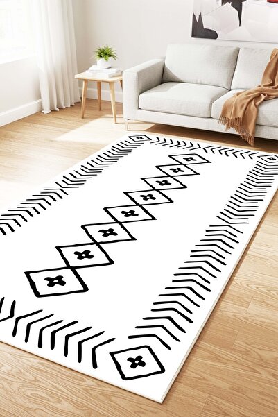 West Home Dijital Baskı Yıkanabilir Kaymaz Taban Salon Halısı Mutfak Halısı Y...