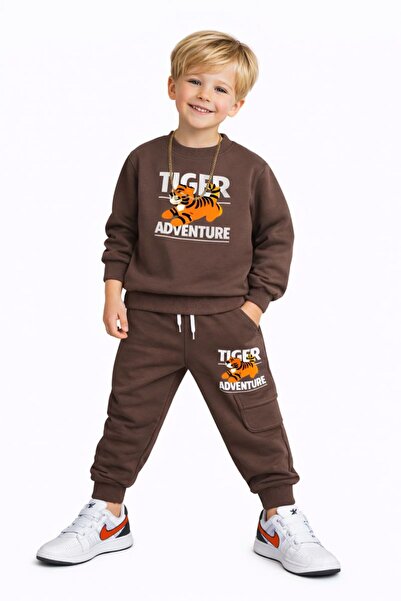 RAPAPA Boy's 3 Thread Ş Fleece-Lined Tracksuit Set 9113