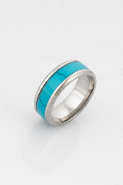 UKHWD SUPPLY 316L Steel Turquoise Men's Ring